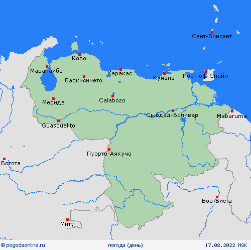 обзор Венесуэла Юж. Америка пргностические карты