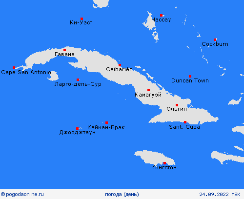 обзор Каймановы острова Централь. Америка пргностические карты