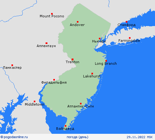 обзор Нью-Джерси Север. Америка пргностические карты