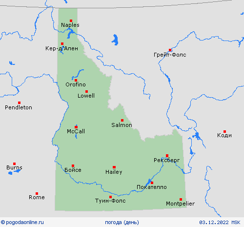 обзор Айдахо Север. Америка пргностические карты