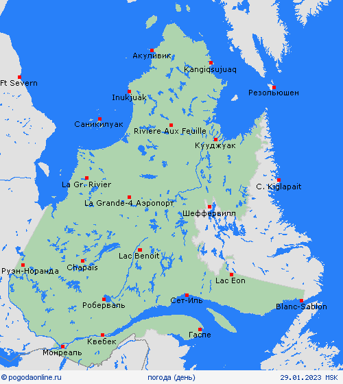 обзор Квебек Север. Америка пргностические карты