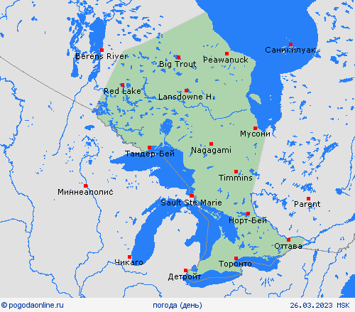 обзор Онтарио Север. Америка пргностические карты