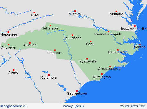 обзор Северная Каролина Север. Америка пргностические карты