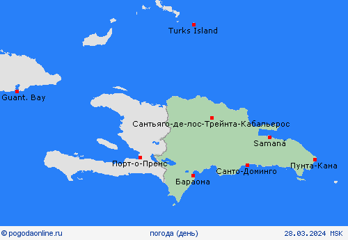 обзор Доминиканская Республика Централь. Америка пргностические карты