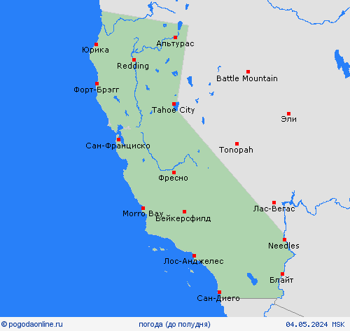 обзор Калифорния Север. Америка пргностические карты