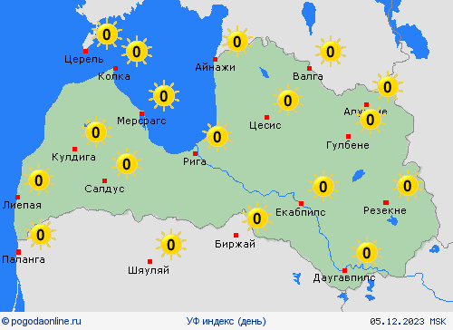 УФ индекс Латвия Европа пргностические карты