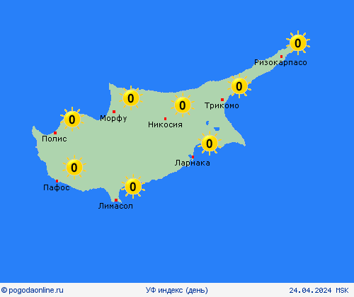 УФ индекс Кипр Европа пргностические карты
