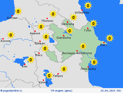 УФ индекс Азербайджан Азия пргностические карты