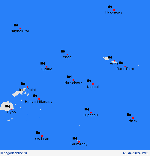 Веб-камера Острова Уоллис и Футуна Океания пргностические карты