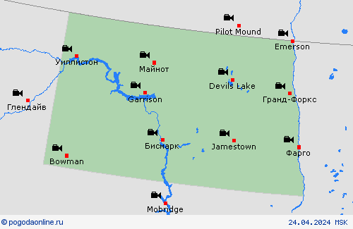 Веб-камера Северная Дакота Север. Америка пргностические карты