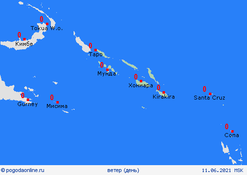 ветер Соломоновы Острова Океания пргностические карты