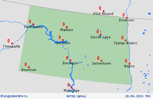 ветер Северная Дакота Север. Америка пргностические карты