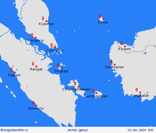 ветер Сингапур Азия пргностические карты