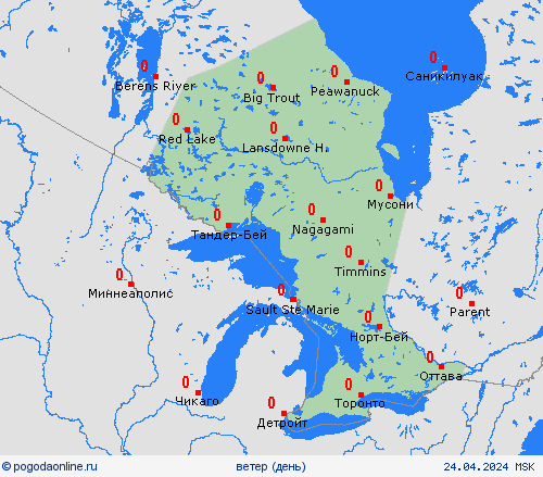 ветер Онтарио Север. Америка пргностические карты