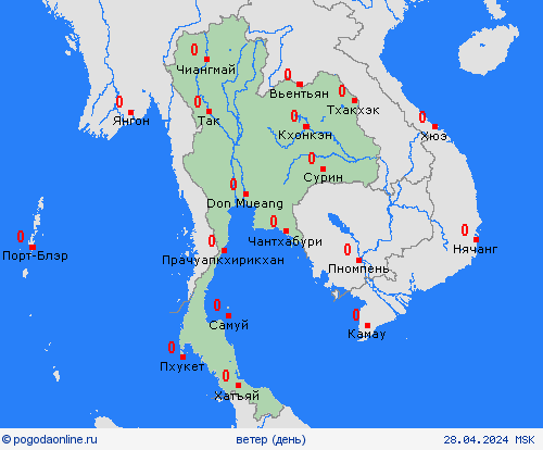 ветер Таиланд Азия пргностические карты