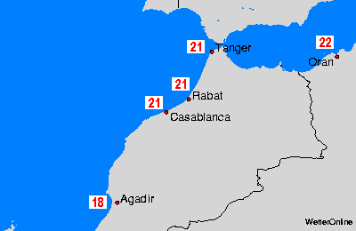 Марокко карты температуры воды