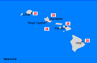 Гавайи карты температуры воды