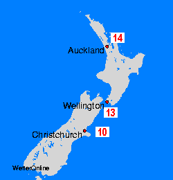 Новая Зеландия карты температуры воды